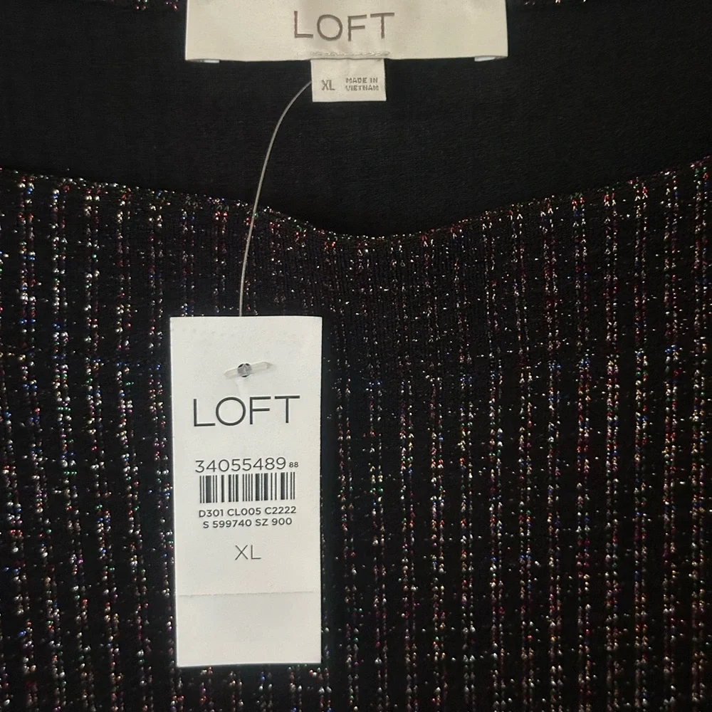 NWT Loft Shimmer Ribbed Top size XL